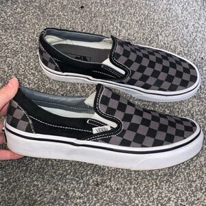 Black & grey checkered vans